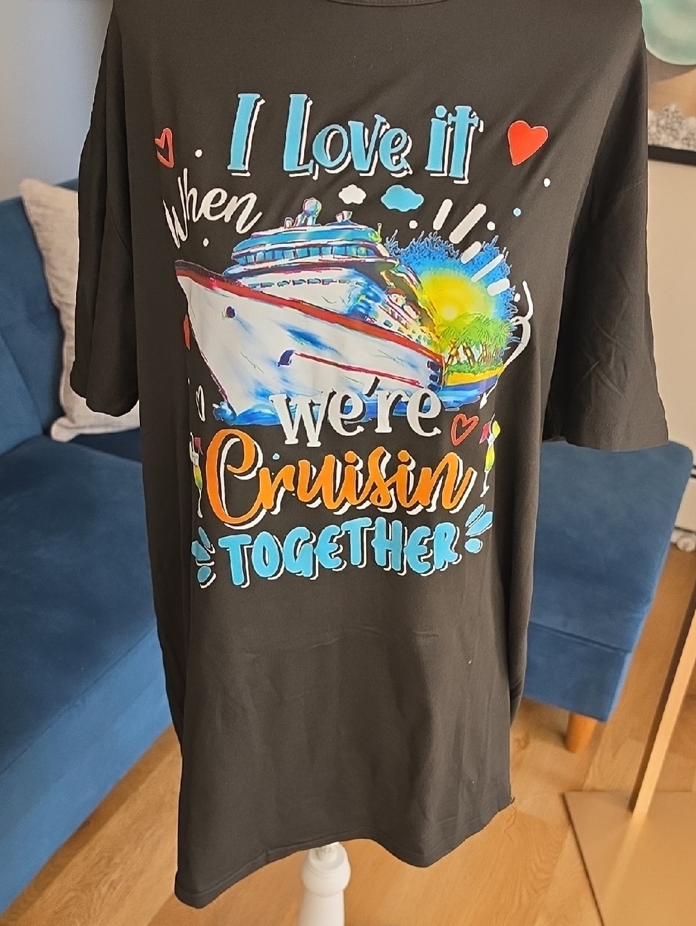 Black Graphic Tee "I Love It When We're Cruisin' Together"